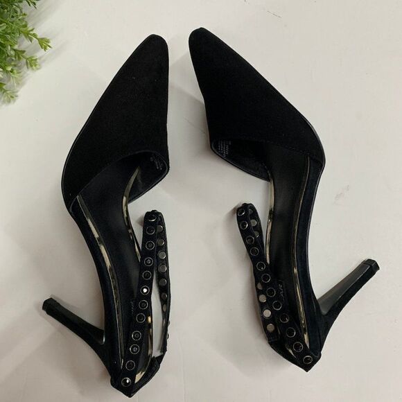 Jaggar Opulent Pointed Toe Studded Pumps Mules - Picture 10 of 12